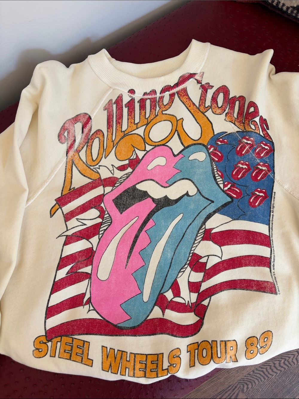 Rolling Stones Cream 'Steel Wheels Tour 89' Graphic Sweatshirt
